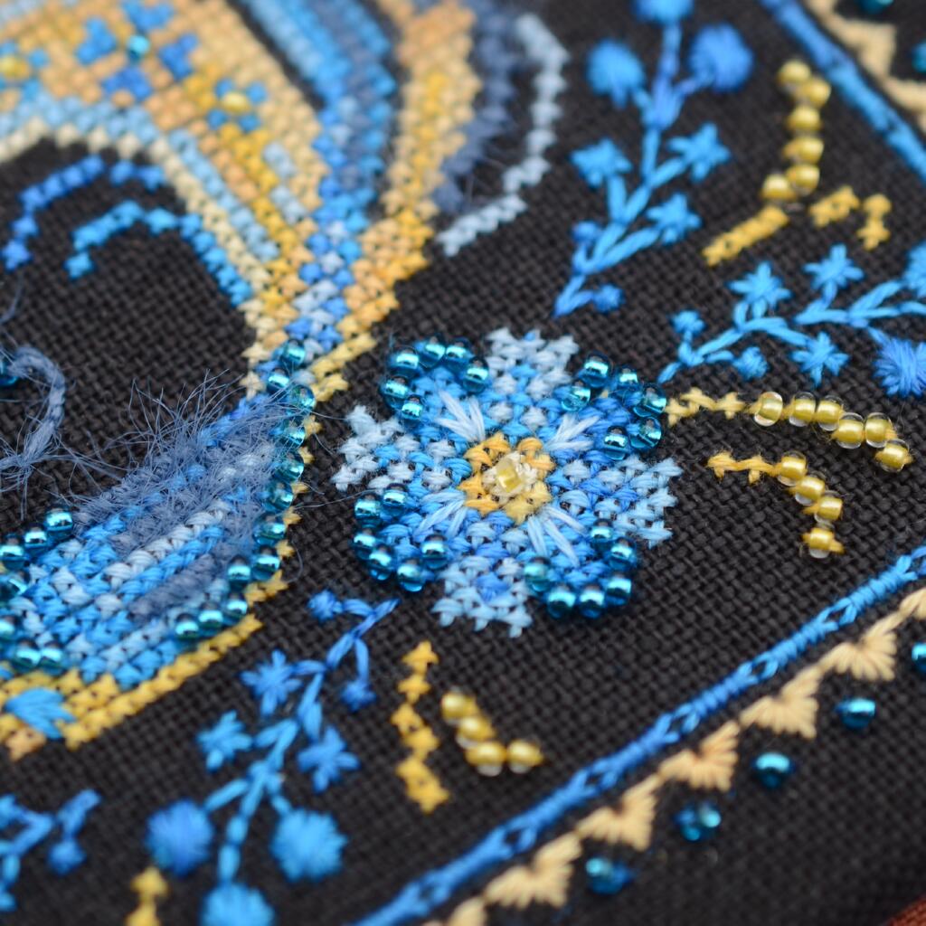 Набор для вышивания крестиком Х-052 "Петриковка. Воля (желто-голубая)" 11*11 см, TelaArtis 3