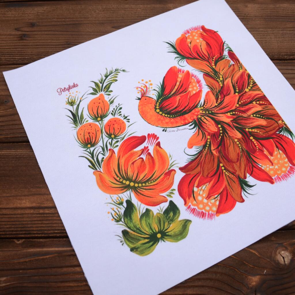 Набор для вышивания крестиком Х-053 "Петриковка. Вдохновение (Жар-птица)" 11*11 см, TelaArtis 1