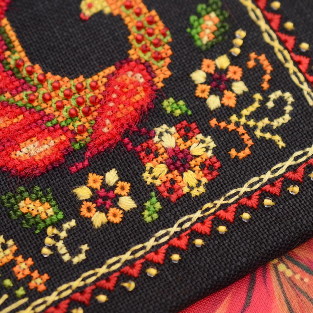 Набор для вышивания крестиком Х-053 "Петриковка. Вдохновение (Жар-птица)" 11*11 см, TelaArtis 4