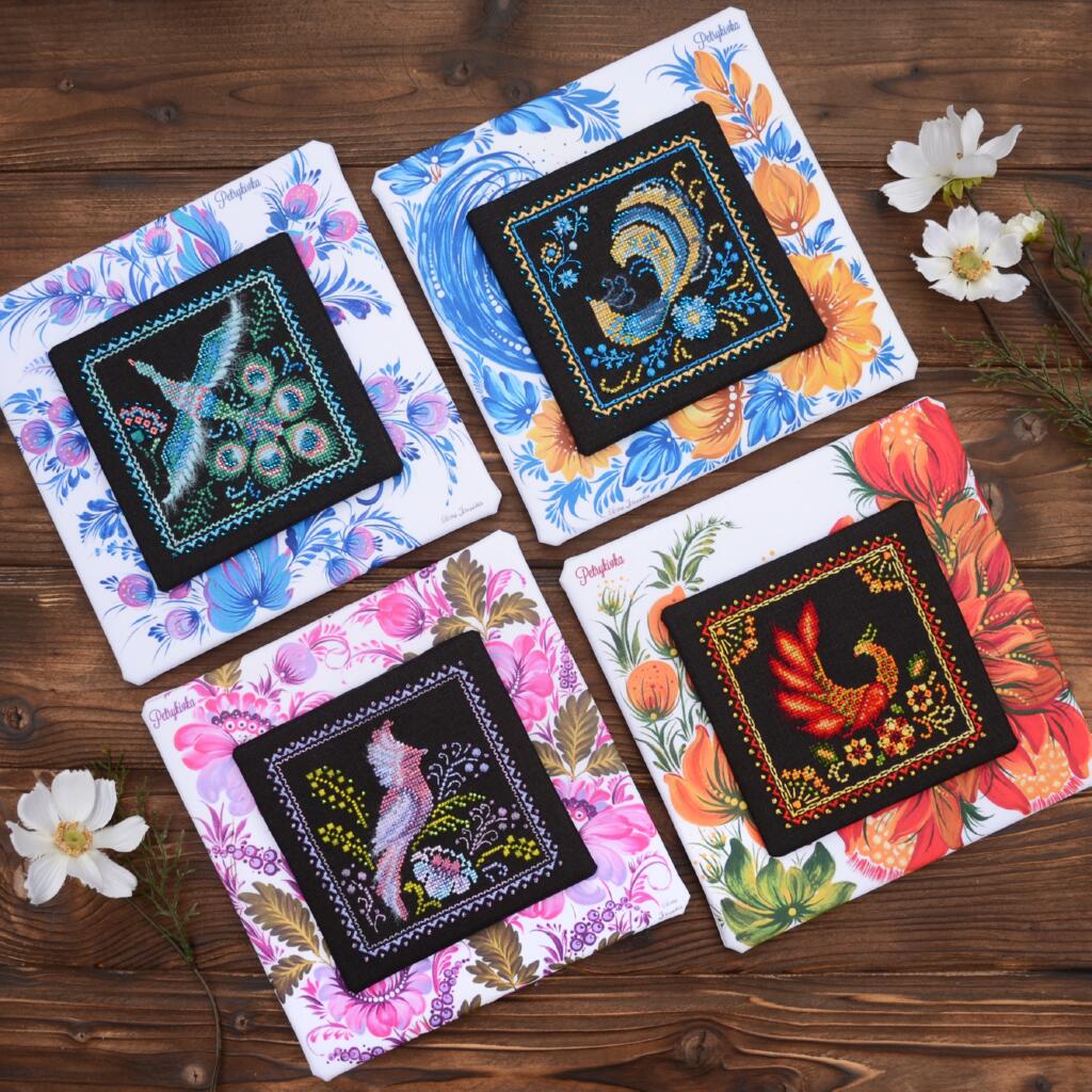 Набор для вышивания крестиком Х-053 "Петриковка. Вдохновение (Жар-птица)" 11*11 см, TelaArtis 7