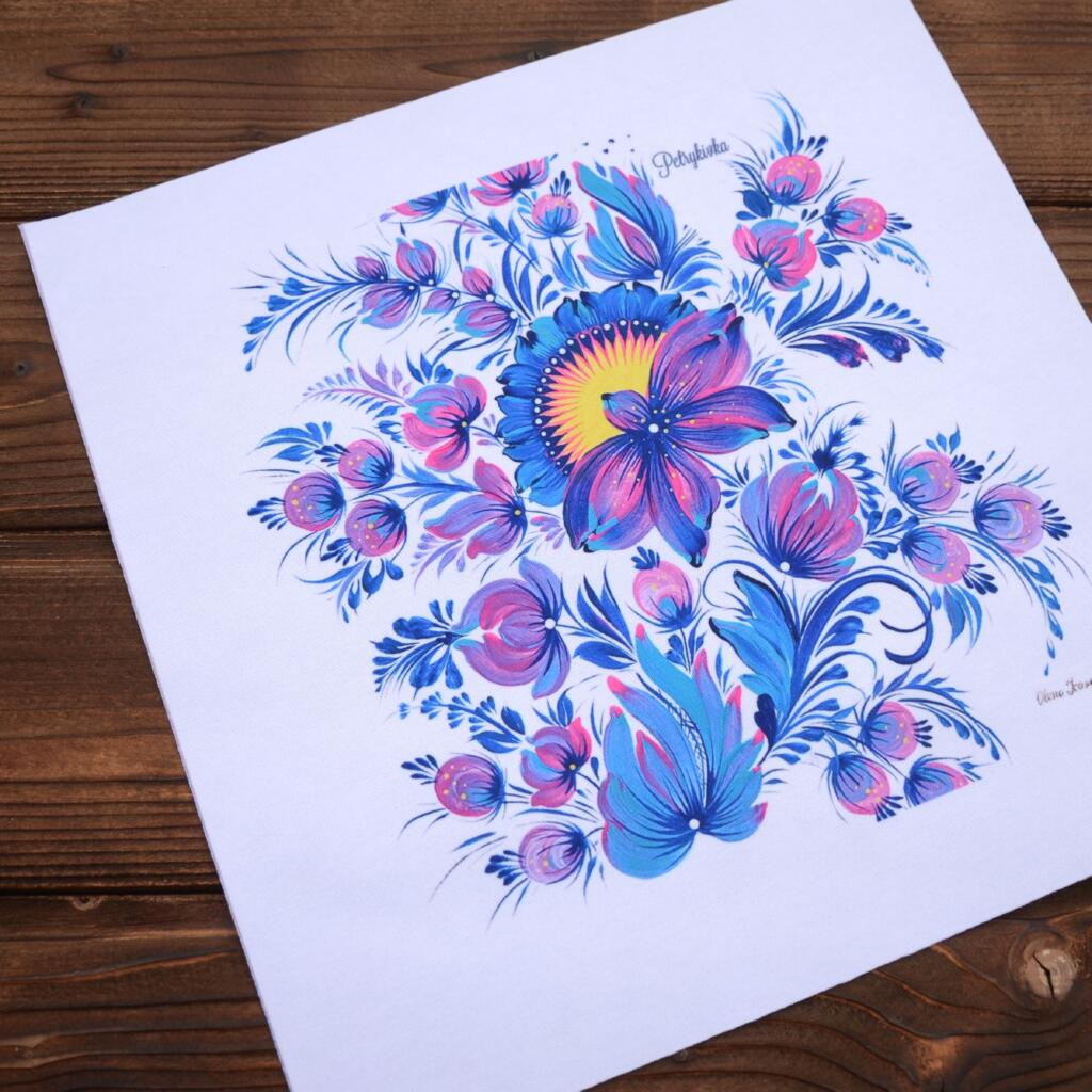 Набор для вышивания крестиком Х-054 "Петриковка. Долголетие (Павлин)" 11*11 см, TelaArtis 1