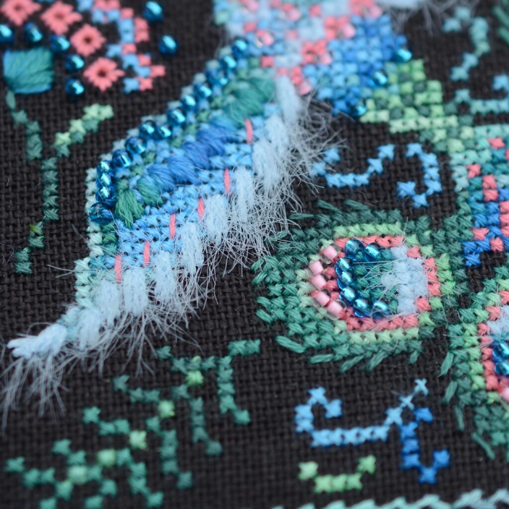 Набор для вышивания крестиком Х-054 "Петриковка. Долголетие (Павлин)" 11*11 см, TelaArtis 5