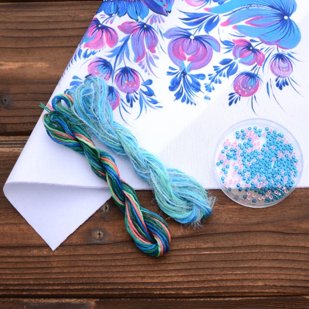 Набор для вышивания крестиком Х-054 "Петриковка. Долголетие (Павлин)" 11*11 см, TelaArtis 6