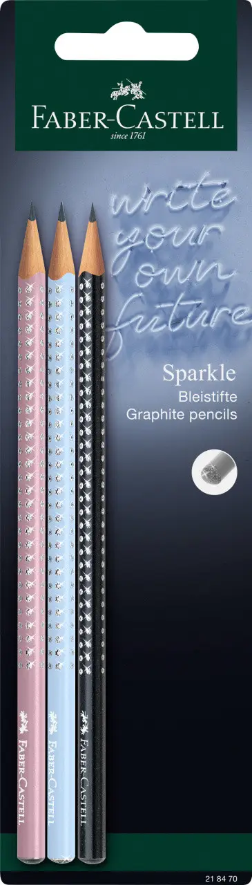 Набор карандашей чернографитный Grip Sparkle Harmony 3 шт. в блистере, 218470 Faber-Castell