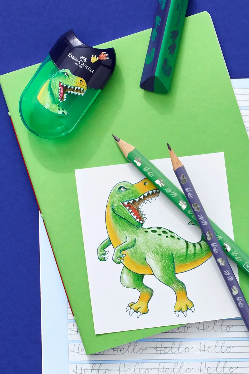 Набор чернографитных карандашей Dino Set + резинка, фиолетовый, 111517 Faber-Castell 3