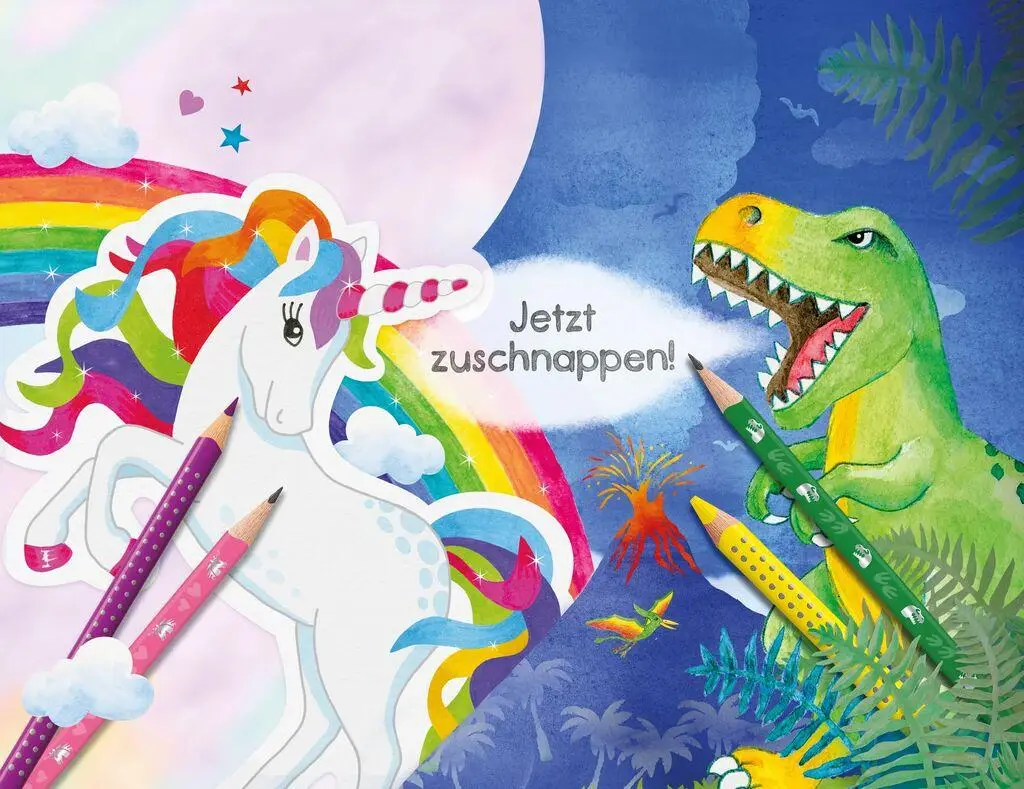 Набор чернографитных карандашей Unicorn Set + резинка + чинка, розовый, 111518 Faber-Castell 8