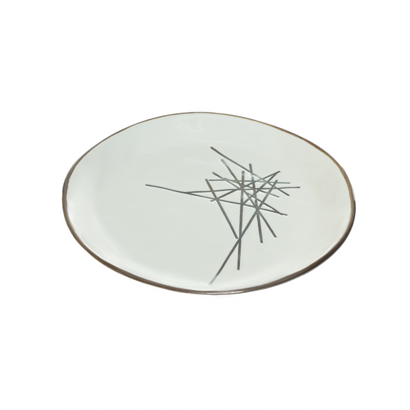 Тарелка "Розчерк" 21 см, белая, 106967