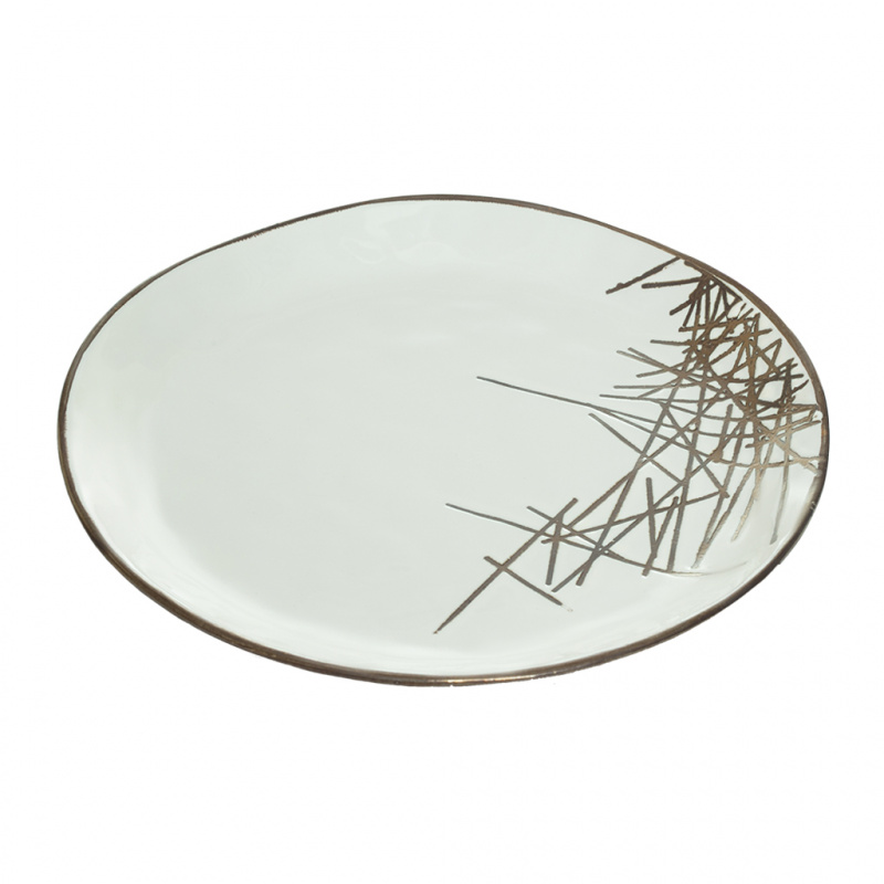 Тарелка "Розчерк" 26,5 см, белая, 106969