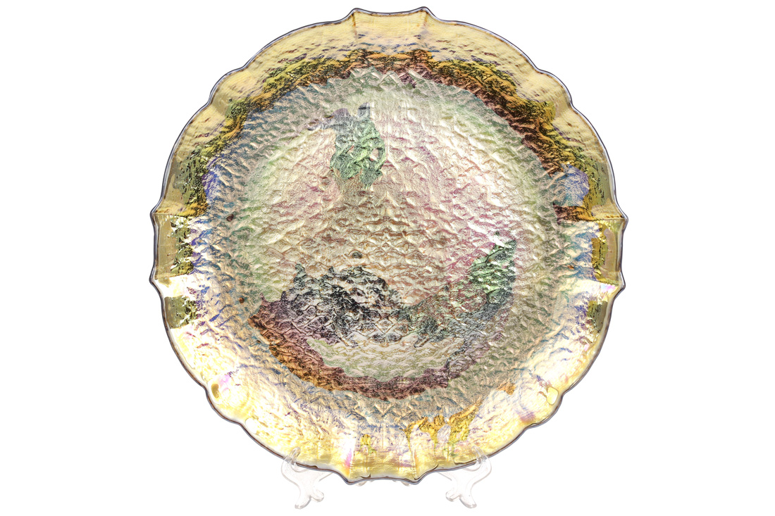 Тарелка сервировочная 33 см, золотой перламутр, 587-023