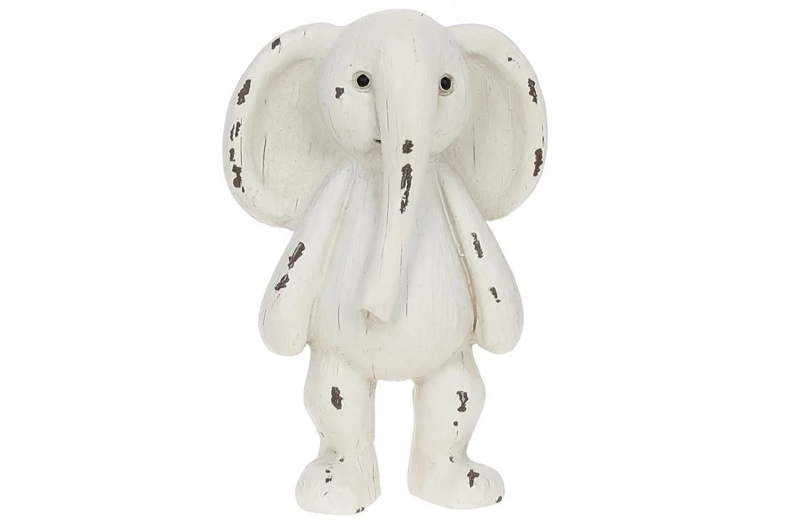 Декоративная статуэтка "Слоник", 10 см, состаренный белый, 450-920