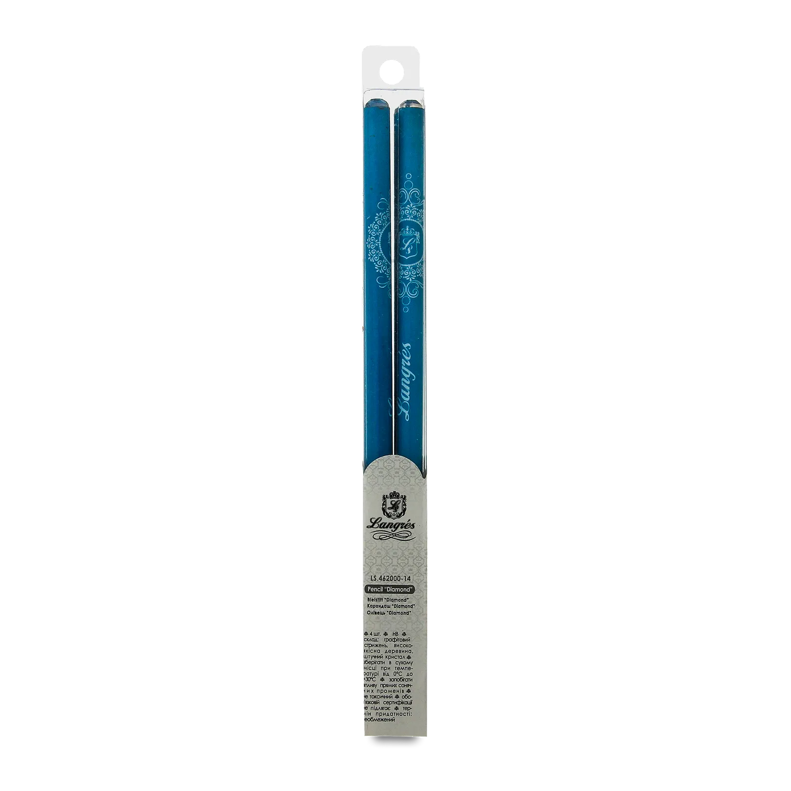 Карандаш графитовий с кристалом, голубой