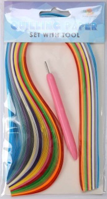 Набір паперу для квілінгу з Інструментом, 150аркушів 380x5мм, 15кольорів, щільність паперу 100г/м2