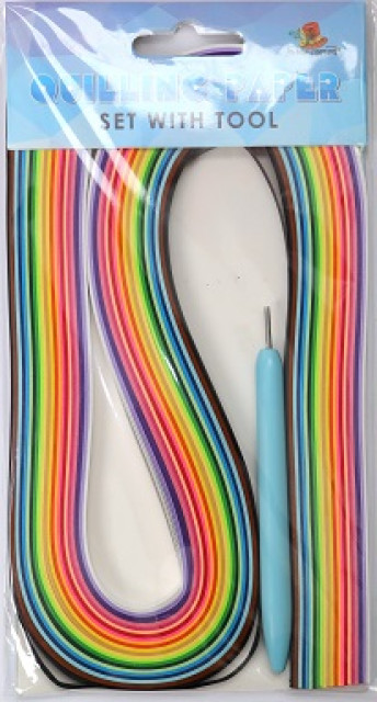 Набір паперу для квілінгу з Інструментом, 150аркушів 520x5мм, 15кольорів, щільність паперу 100г/м2