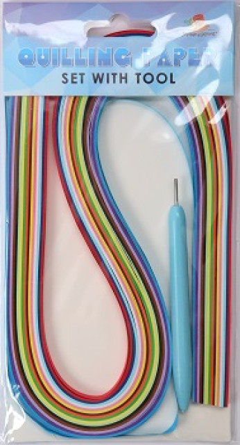 Набір паперу для квілінгу з Інструментом, 150аркушів 520x5мм, 15кольорів, щільність паперу 100г/м2