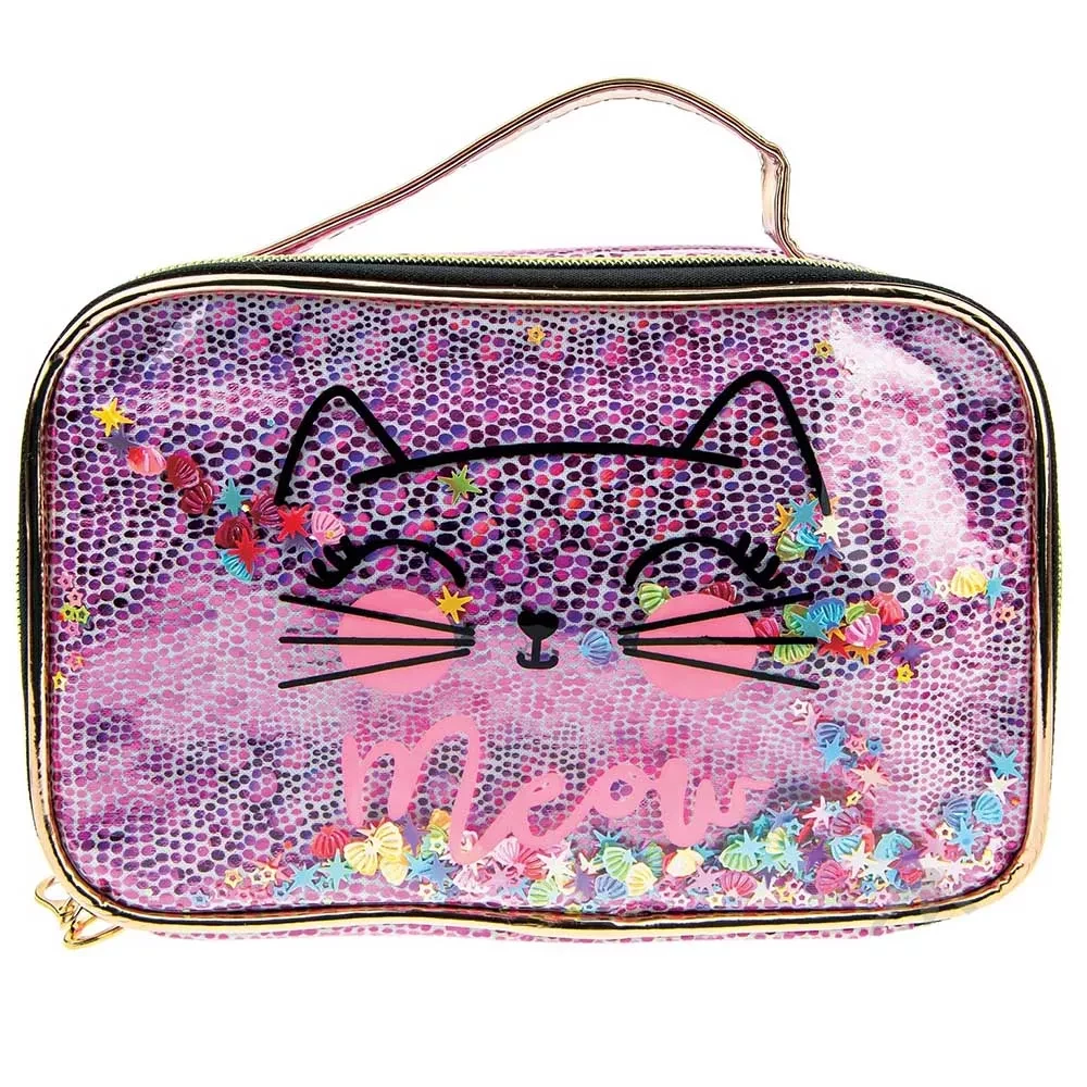 Косметичка бузкова плюшева з логотипом «Lukky» 22*14см, T21390