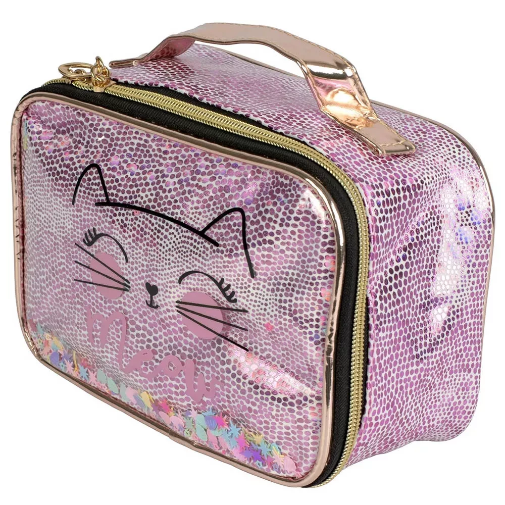 Косметичка бузкова плюшева з логотипом «Lukky» 22*14см, T21390 1