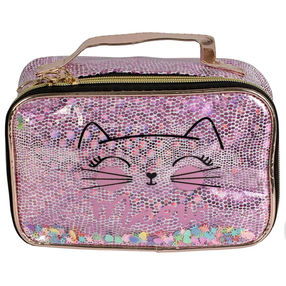 Косметичка бузкова плюшева з логотипом «Lukky» 22*14см, T21390 2