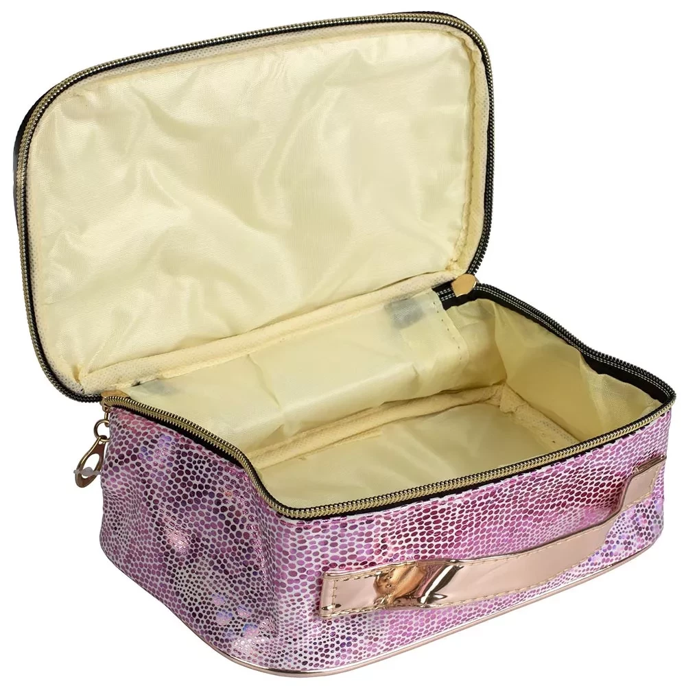 Косметичка бузкова плюшева з логотипом «Lukky» 22*14см, T21390 3