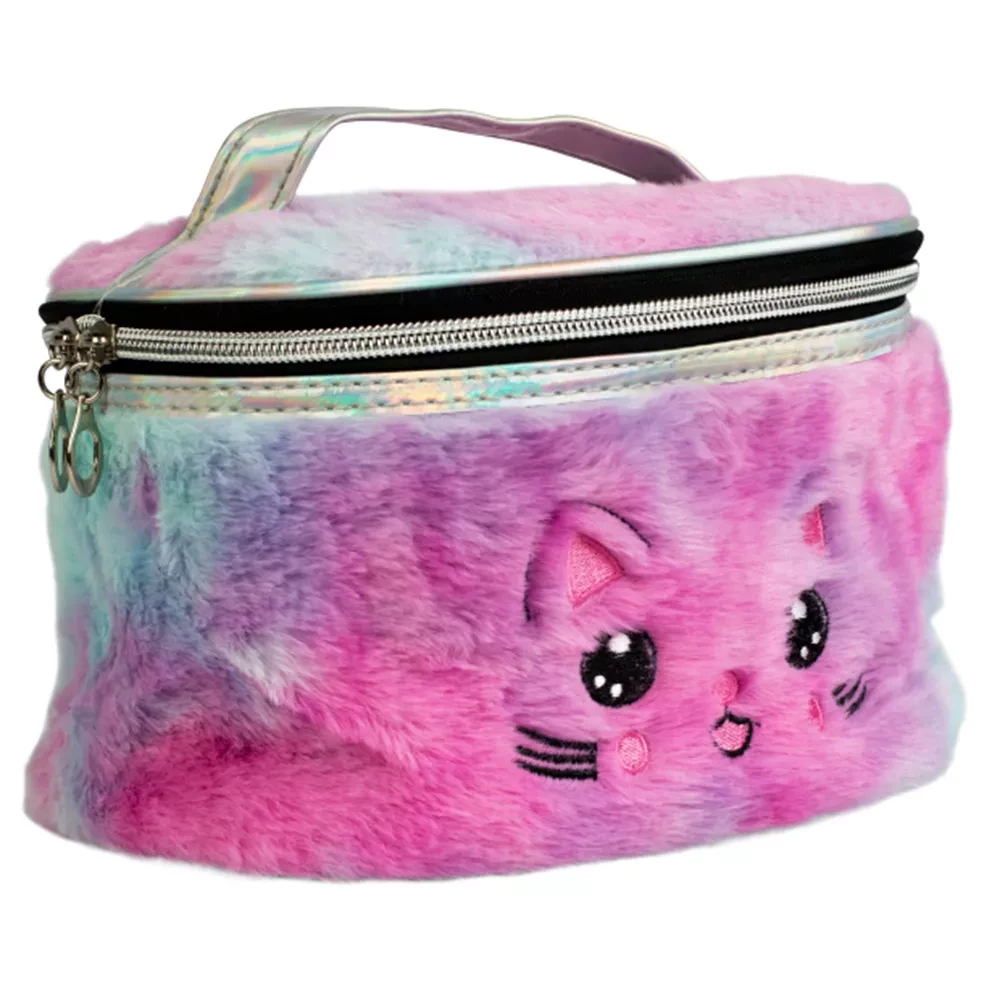 Косметичка з принтом "Киця", плюшева 20x13x12см, Lukky, T21408 1