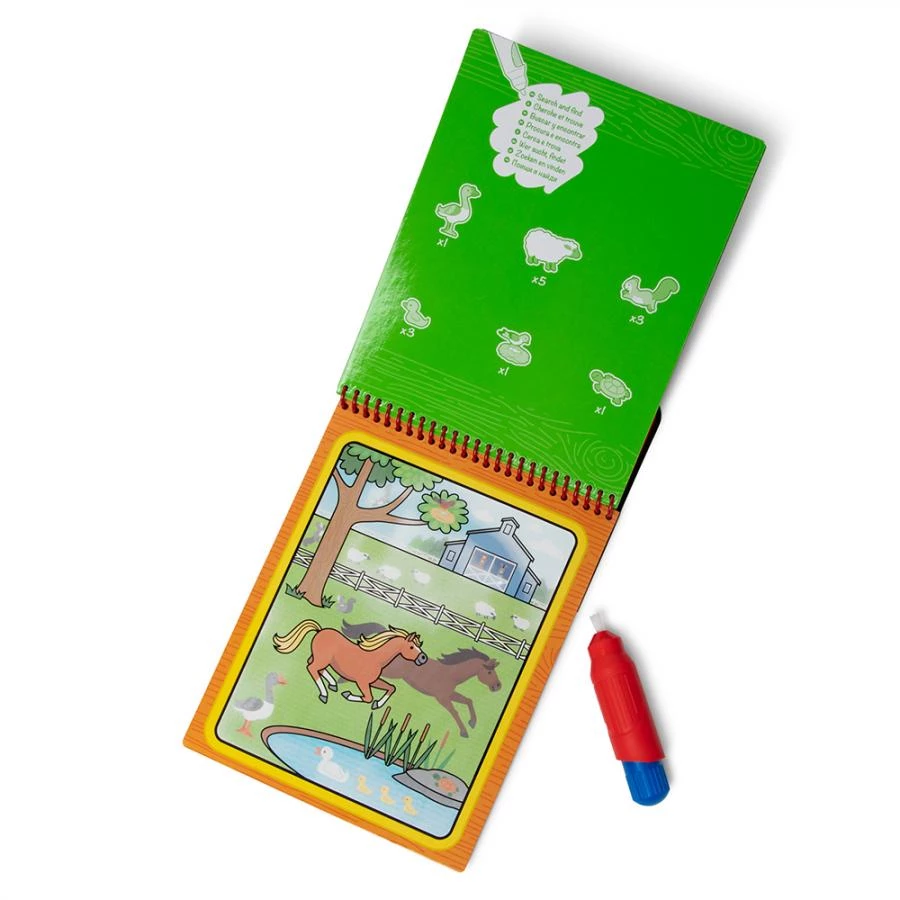 Водная раскраска с ручкой "Ферма", Melissa & Doug. Water WOW, SM93200/6074888 2