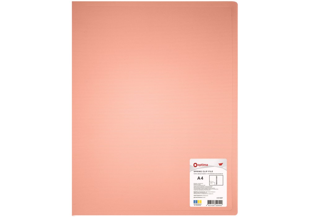 Папка А4, Кліп А, 600 мкм, фактура "СМУГА", асорті, OPTIMA, O31287 2