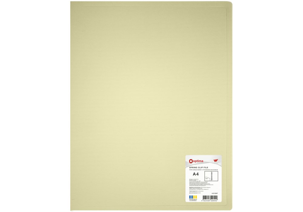 Папка А4, Кліп А, 600 мкм, фактура "СМУГА", асорті, OPTIMA, O31287 4