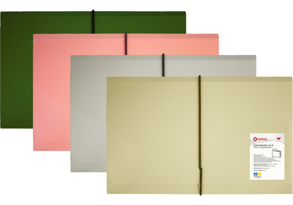 Папка з розширенням, А5, "СМУГА", асорті, OPTIMA, O35547