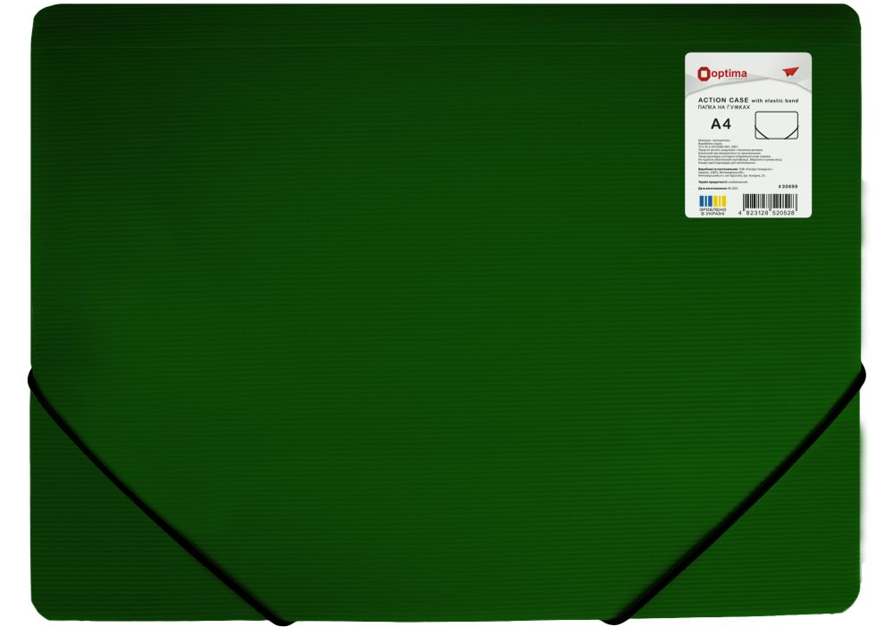 Папка пластикова на гумках А4 фактура "СМУГА", OPTIMA, O30699 1