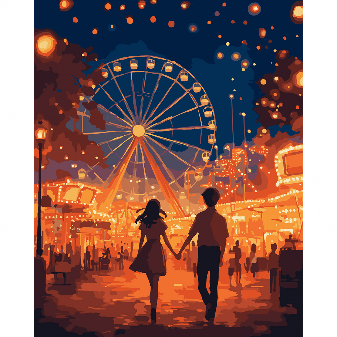 Картина за номерами SANTI "Перше побачення" 40*50 см, LED підсвітка, 956645