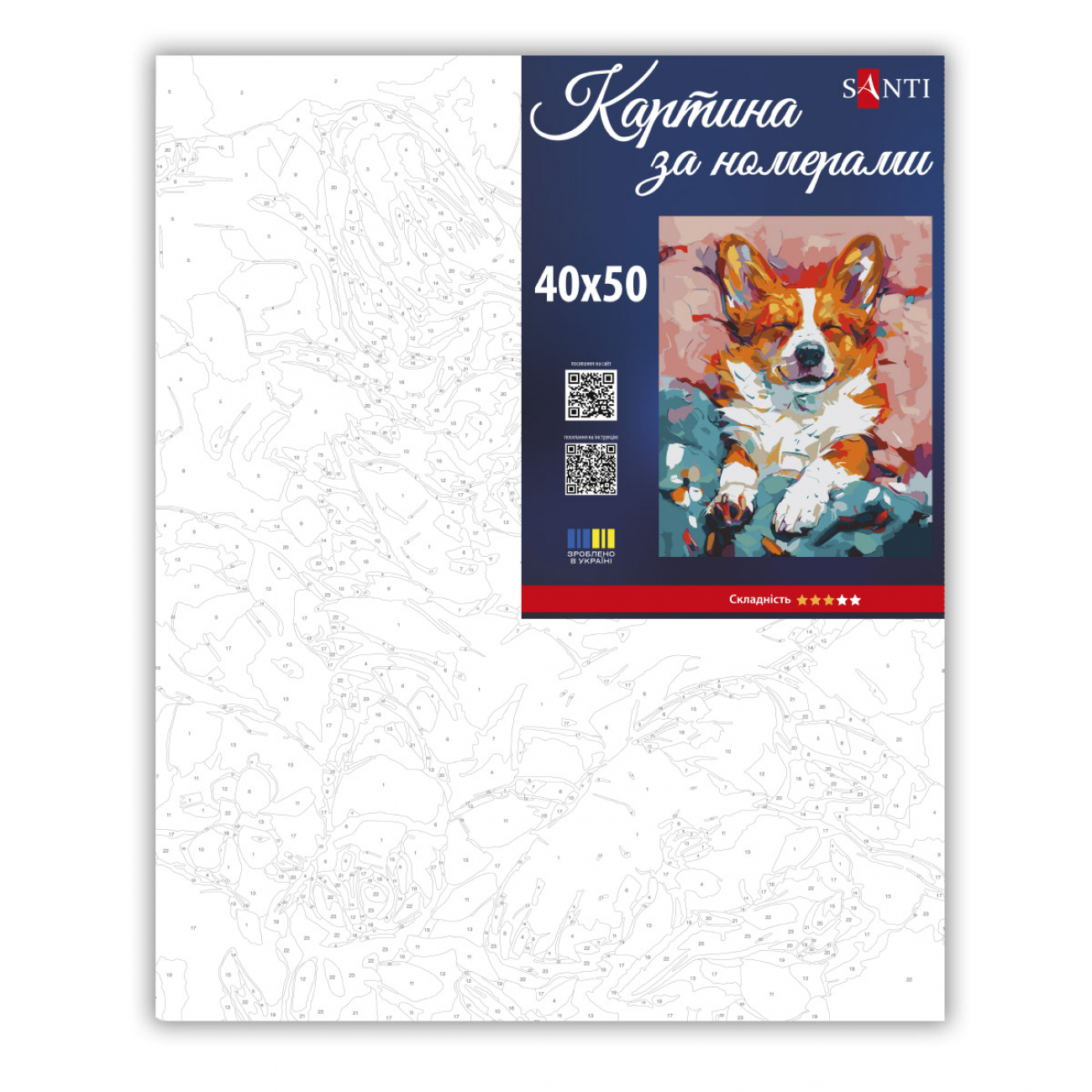 Картина за номерами SANTI "Улюблений коргі" 40*50 см, 955747 1