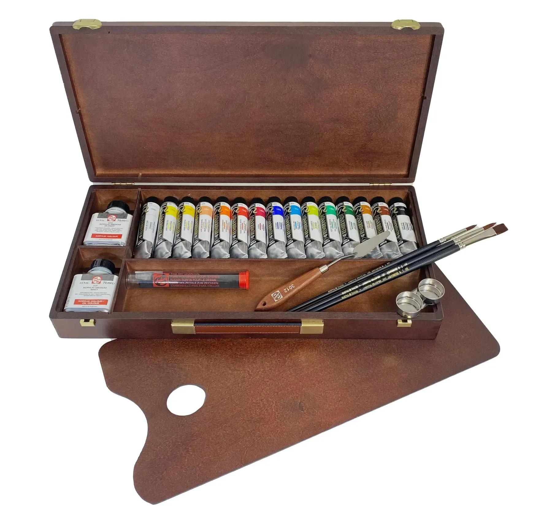 Набір акрилових фарб Rembrandt  Professional, 15 туб фаб+пензлі+допомідні матеріали, карт. коробка, Royal Talens