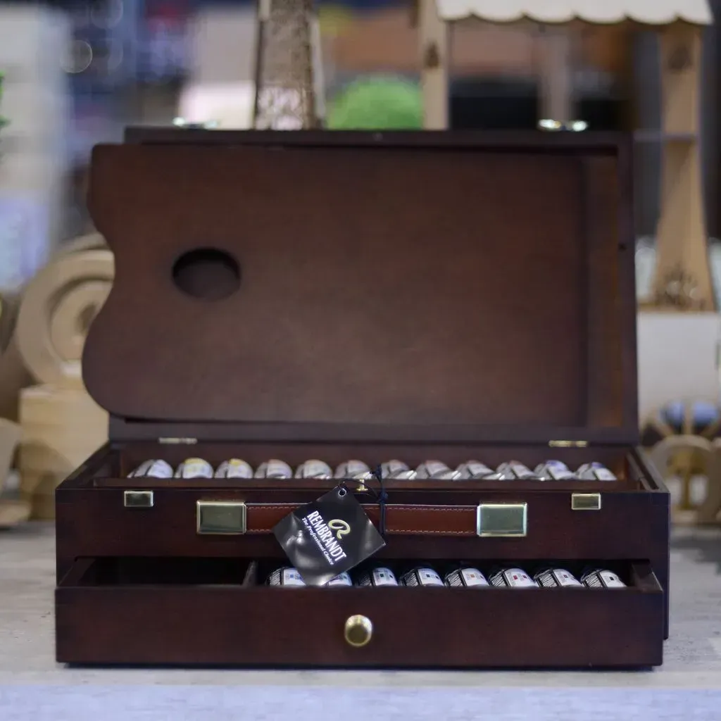 Набір акрилових фарб Rembrandt MASTER, 20 туб фарб+пензлі+допоміжні матеріали, карт. коробка, Royal Talens 1