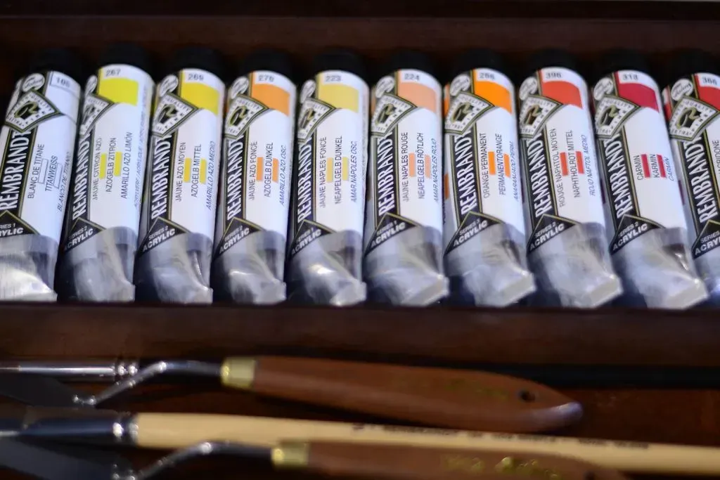 Набір акрилових фарб Rembrandt MASTER, 20 туб фарб+пензлі+допоміжні матеріали, карт. коробка, Royal Talens 4