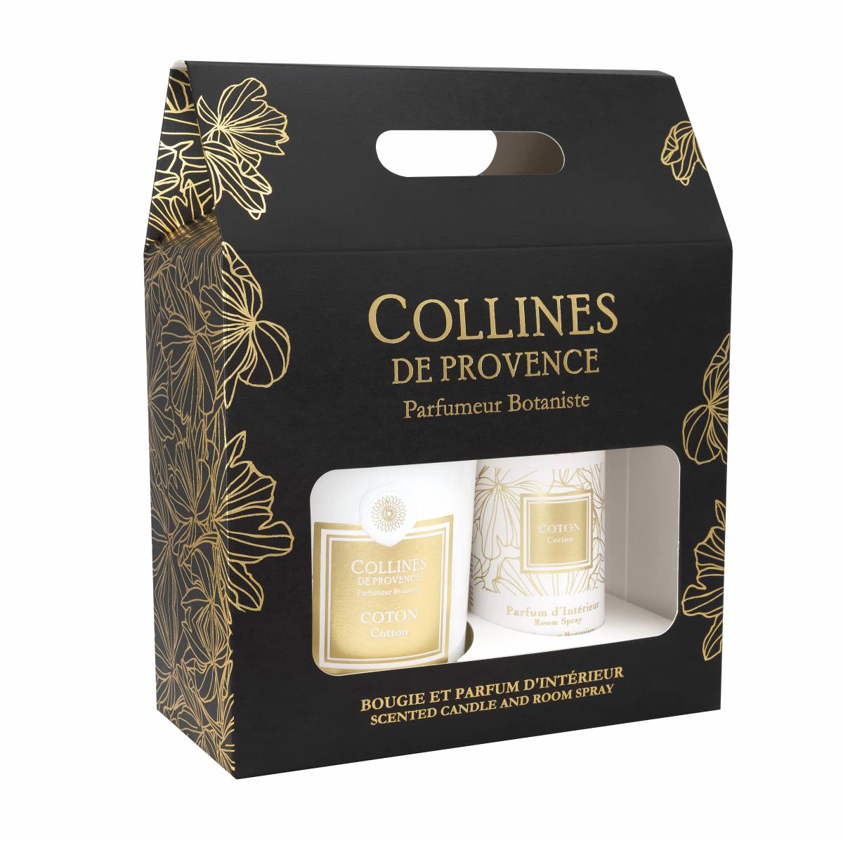 Подарунковий набір "Бавовна" Collines de Provence: спрей 100 мл, свічка 180 г, C3626COT 1