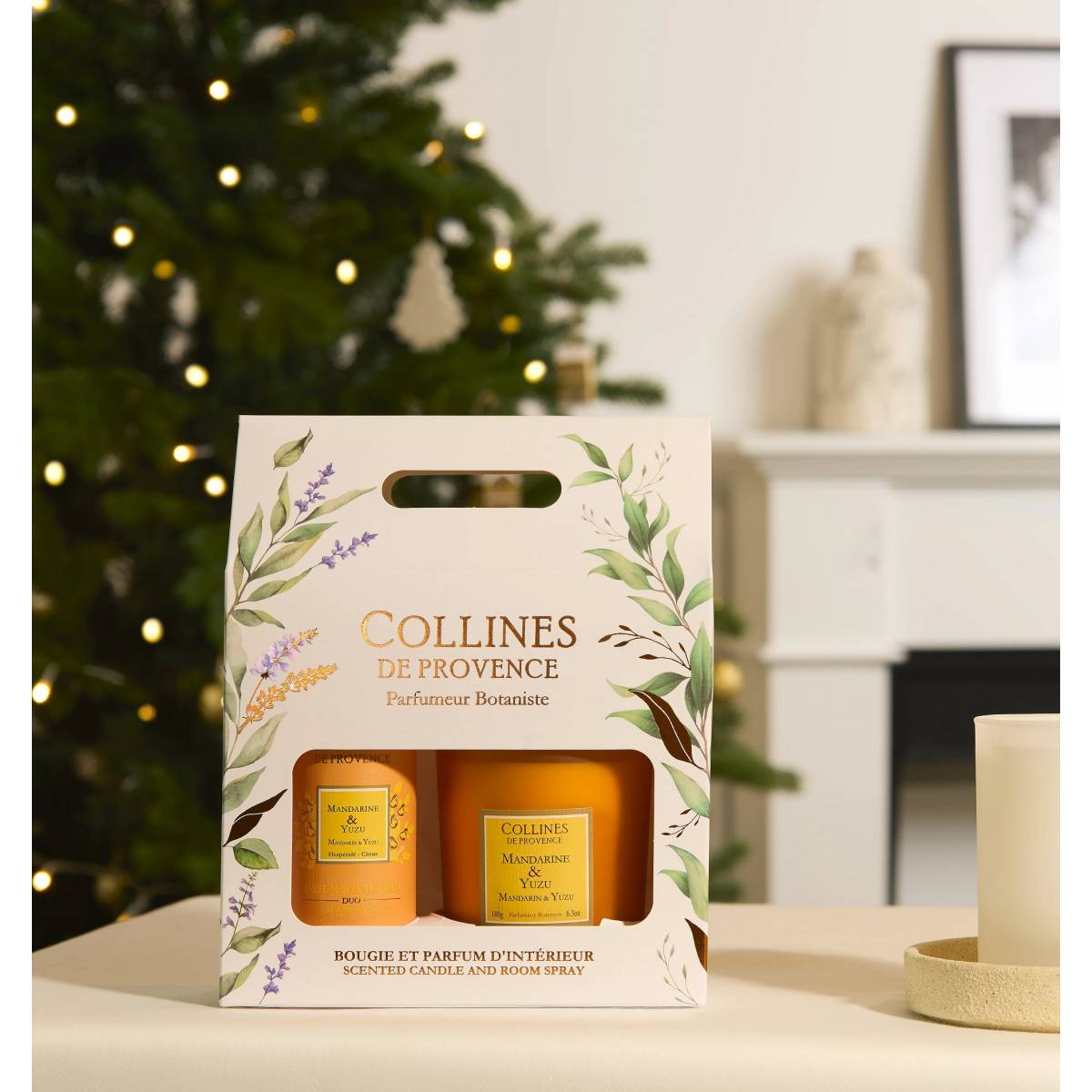 Подарунковий набір "Мандарин і юдзу" Collines de Provence: спрей 100 мл, свічка 180 г, C2826MYU 4