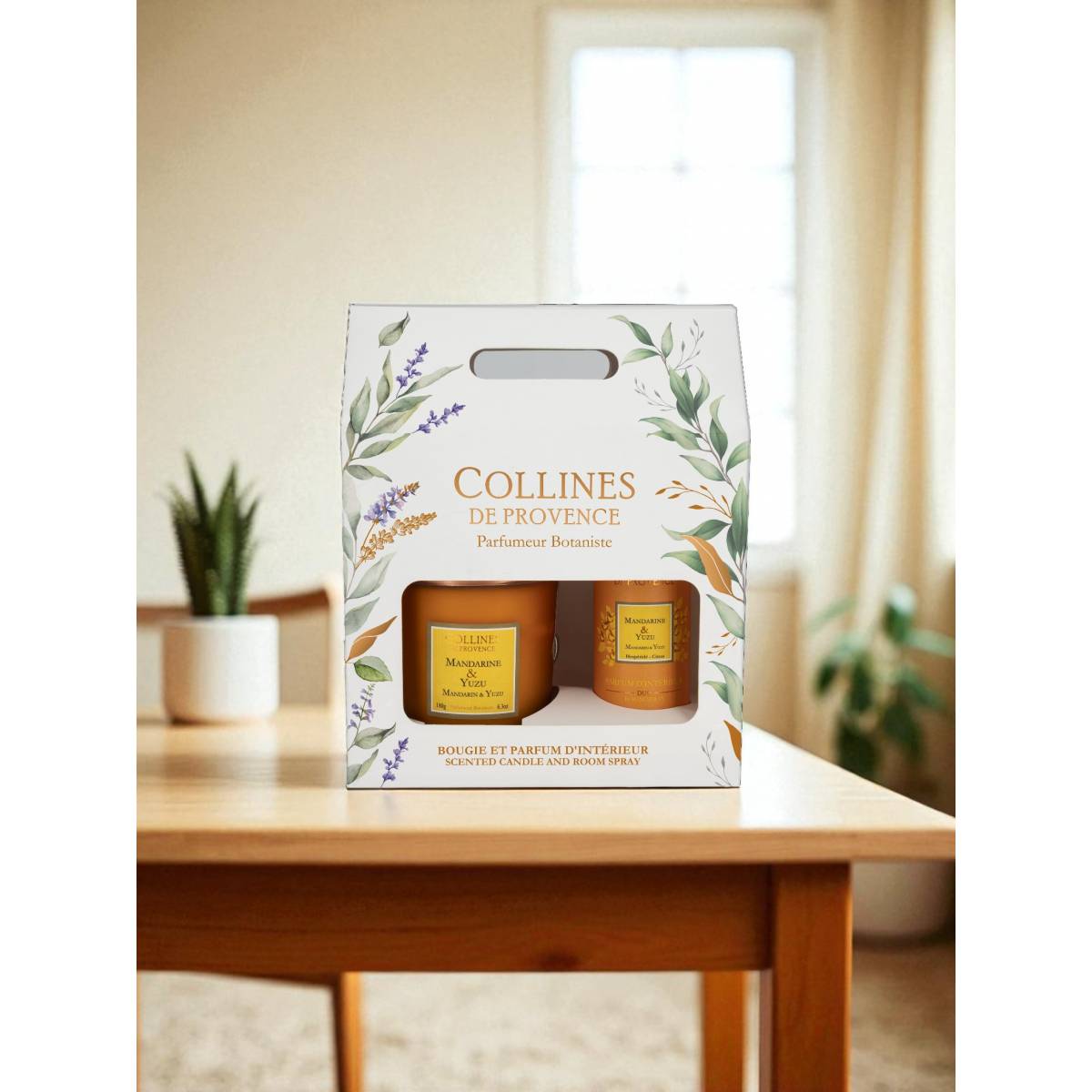 Подарунковий набір "Мандарин і юдзу" Collines de Provence: спрей 100 мл, свічка 180 г, C2826MYU 5