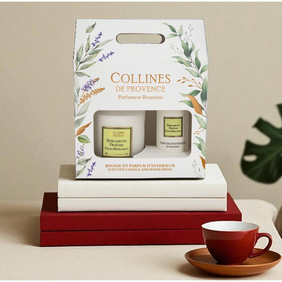 Подарунковий набір "Свіжий бергамот" Collines de Provence: спрей 100 мл, свічка 180 г, C0126BFR 4