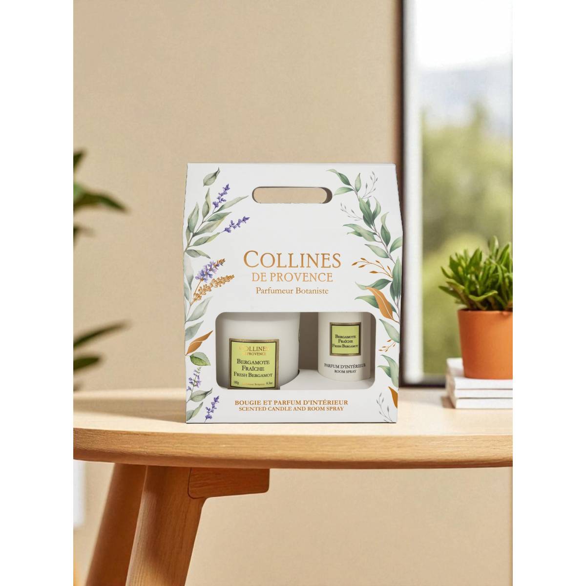 Подарунковий набір "Свіжий бергамот" Collines de Provence: спрей 100 мл, свічка 180 г, C0126BFR 5