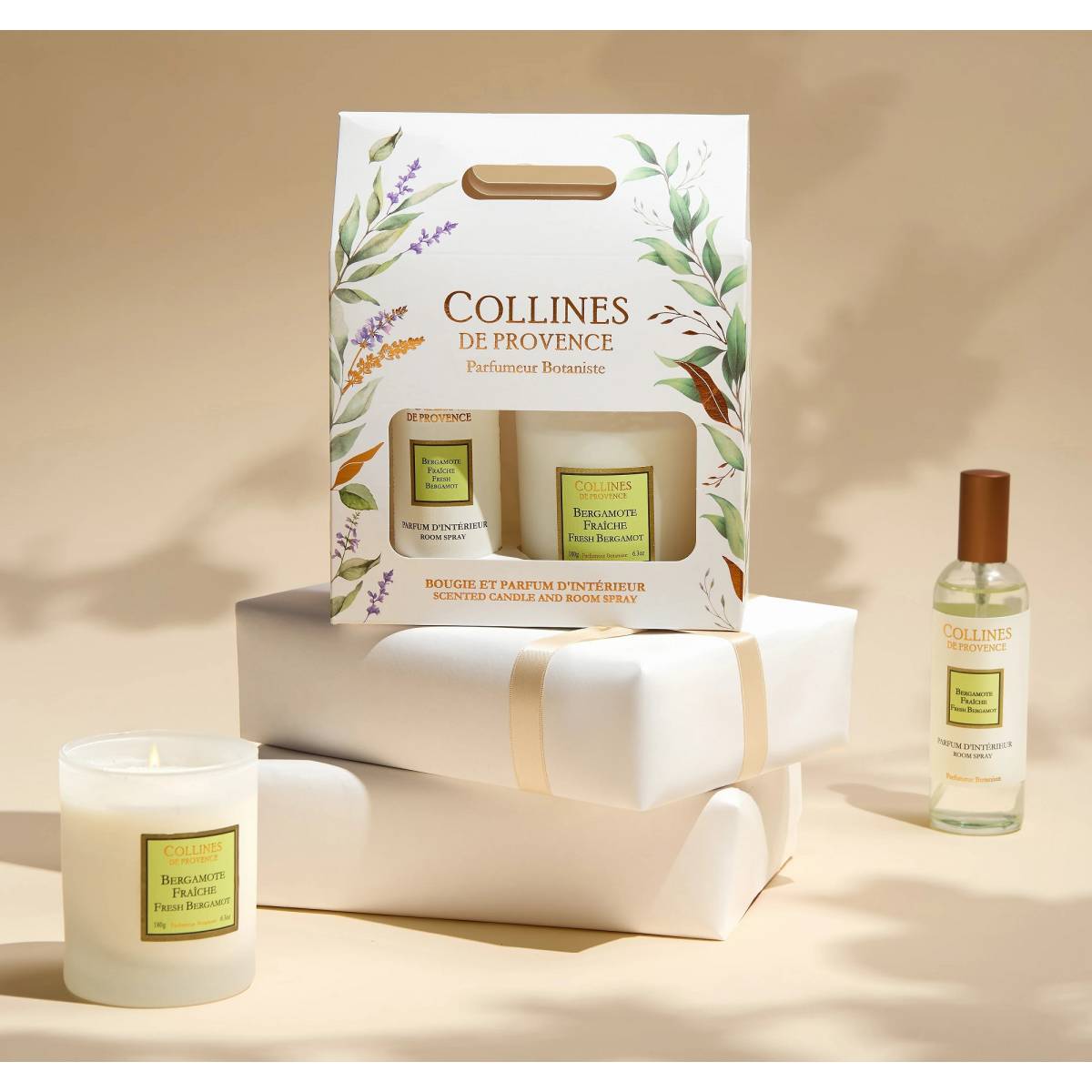 Подарунковий набір "Свіжий бергамот" Collines de Provence: спрей 100 мл, свічка 180 г, C0126BFR 6