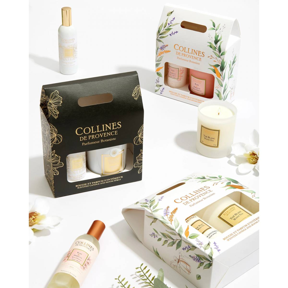 Подарунковий набір "Троянда і Гібіскус" Collines de Provence: спрей 100 мл, свічка 180 г, C2826RHI 4