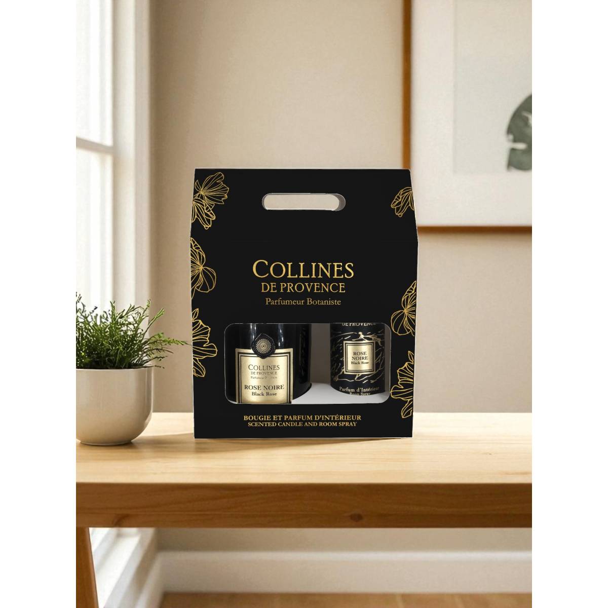 Подарочный набор "Черная роза" Collines de Provence: спрей 100 мл, свеча 180 г, C3626RON 3