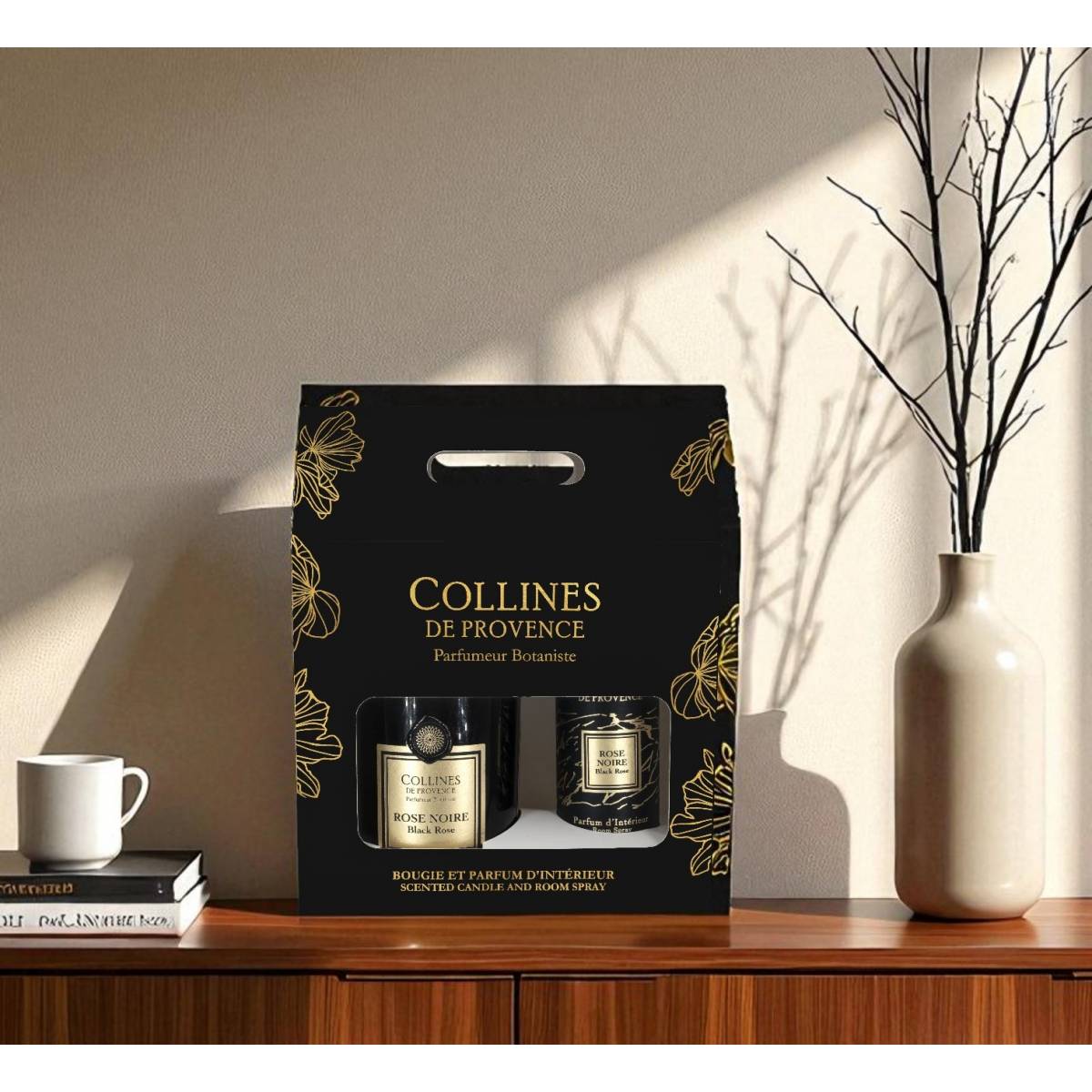 Подарочный набор "Черная роза" Collines de Provence: спрей 100 мл, свеча 180 г, C3626RON 4