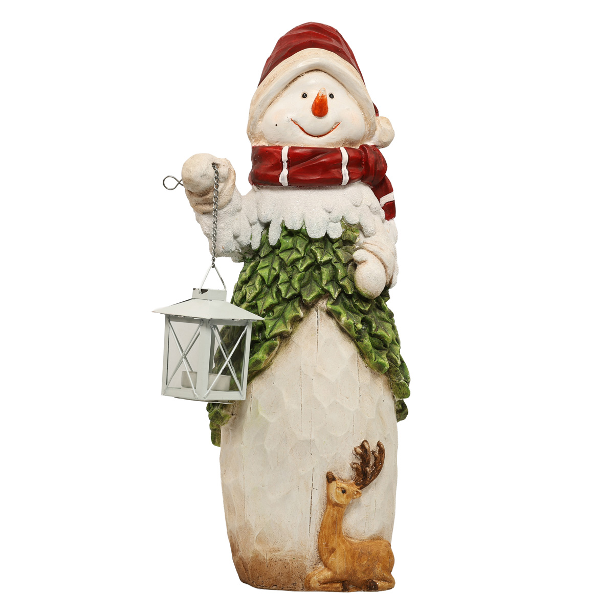 Новорічна фігурка Сніговик 50 см з ліхтарем, NY01-331