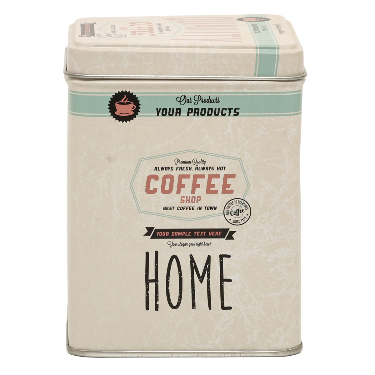 Подарункова коробка бляшана "Home, sweet home" сер, 5-32488