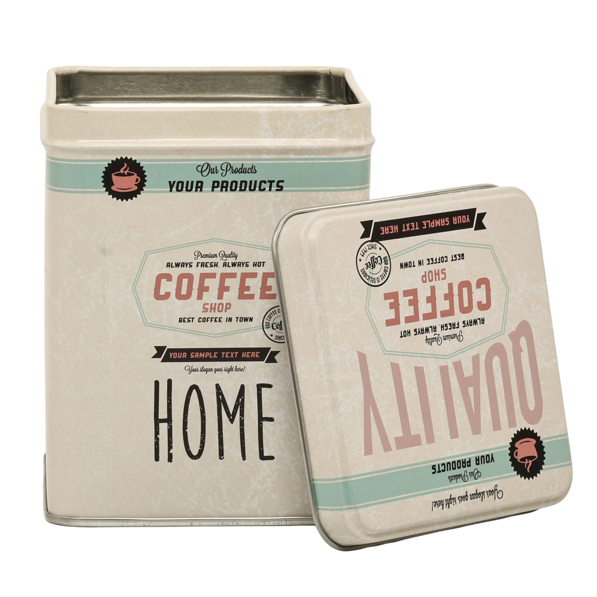 Подарункова коробка бляшана "Home, sweet home" сер, 5-32488 1