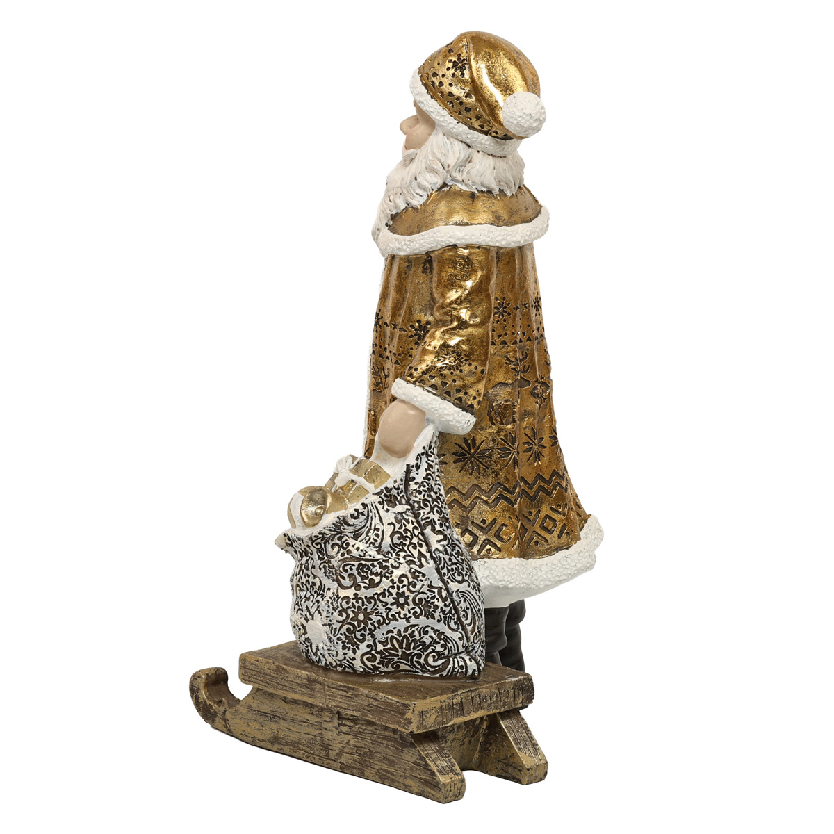 Статуэтка декоративная "Санта Клаус" 24,5 см, золотой, 218-950 1