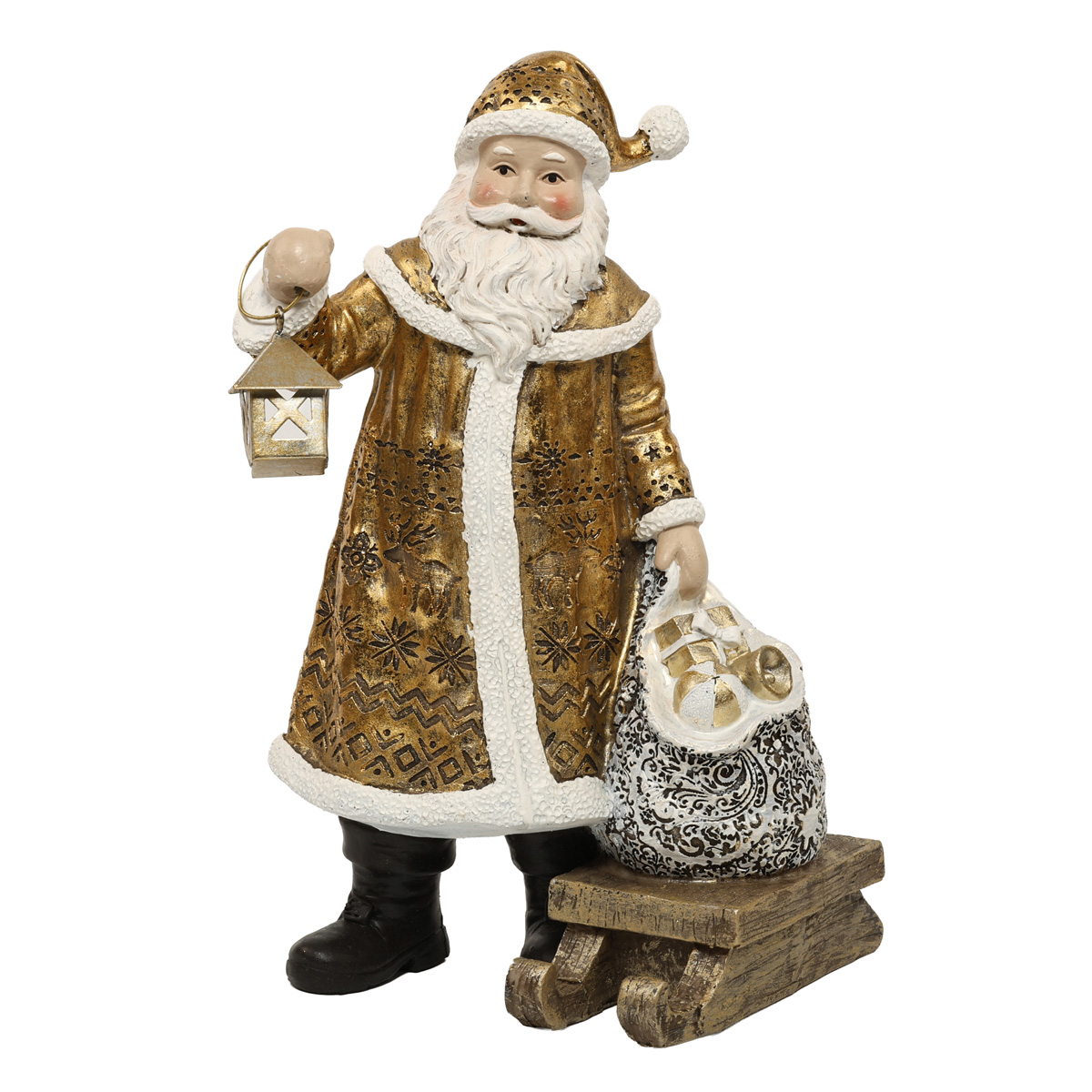 Статуэтка декоративная "Санта Клаус" 24,5 см, золотой, 218-950