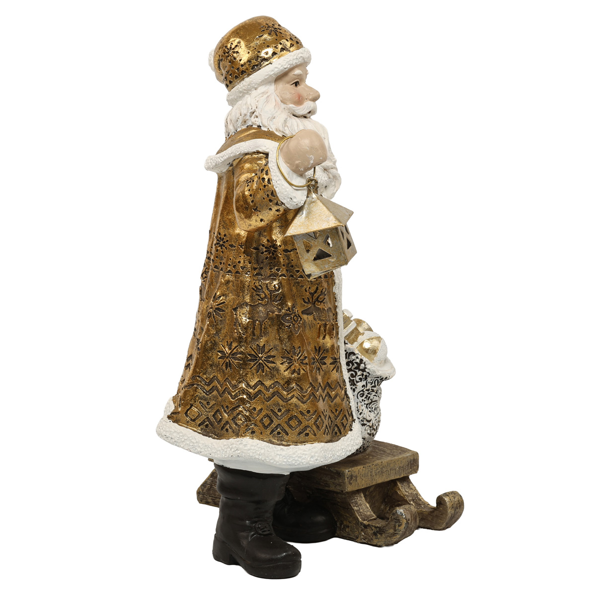 Статуэтка декоративная "Санта Клаус" 24,5 см, золотой, 218-950 2