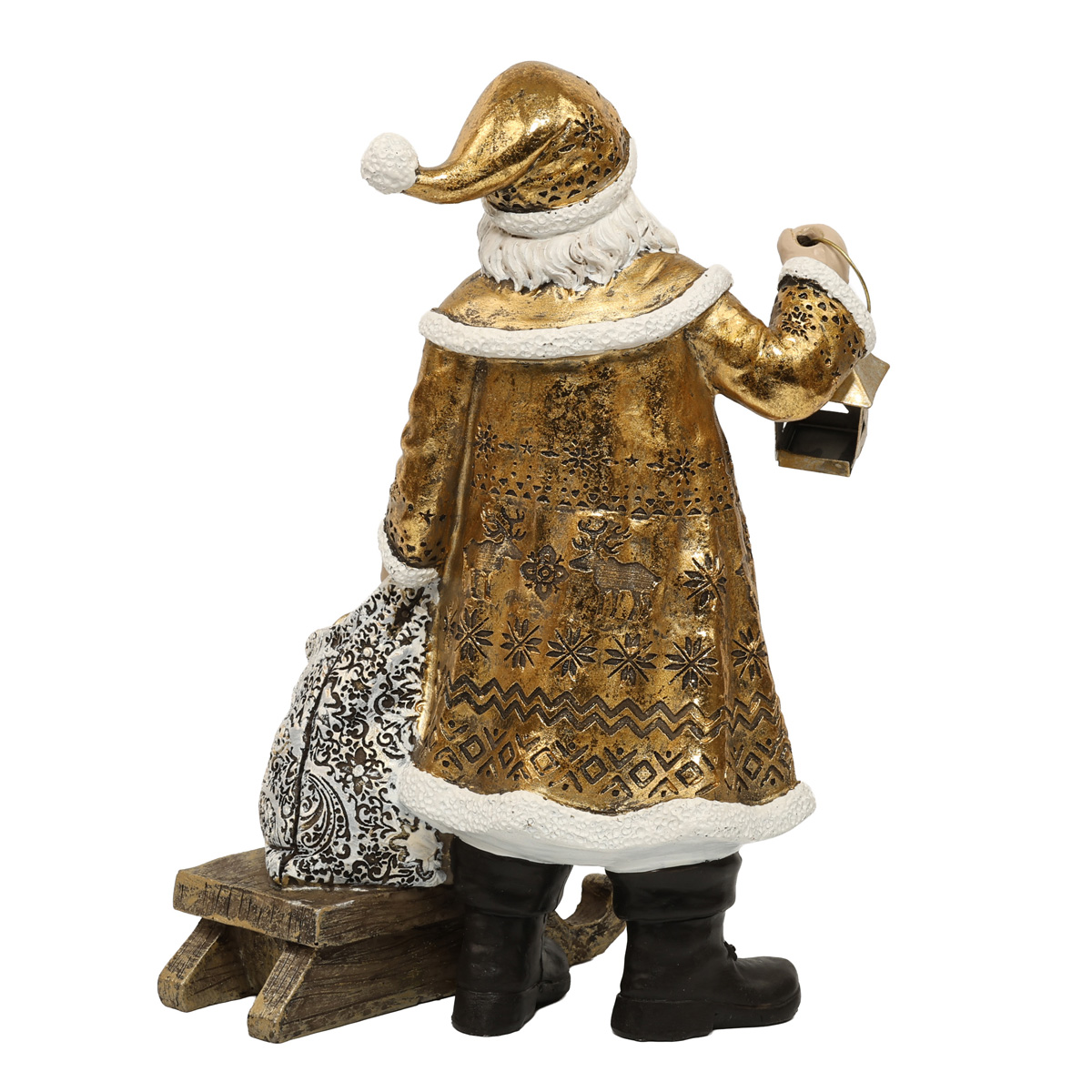 Статуэтка декоративная "Санта Клаус" 24,5 см, золотой, 218-950 3
