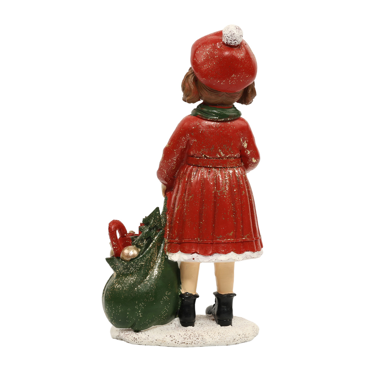 Статуетка декоративна "Дівчинка з подарунками" 20 см, червоний, 707-832 3